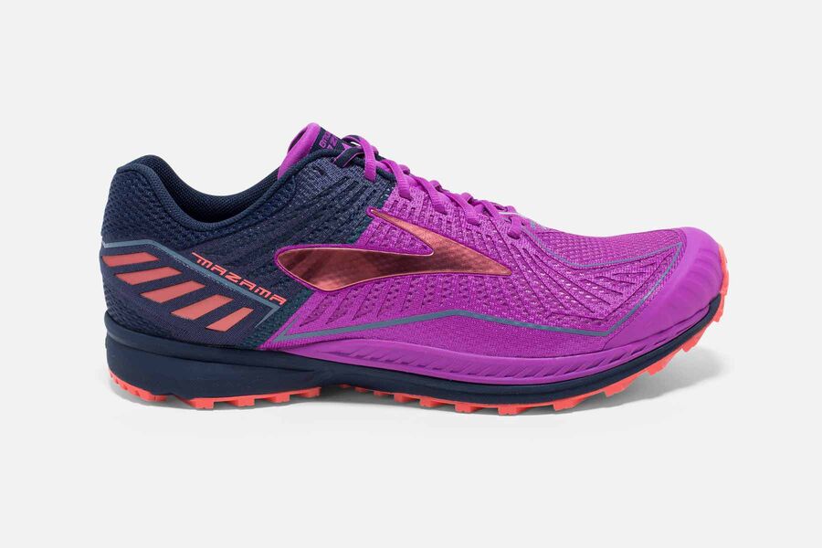 Tenis Corrida Trilha Brooks Mazama Feminino Brasil - Roxo/Azul Marinho 6305917-BT